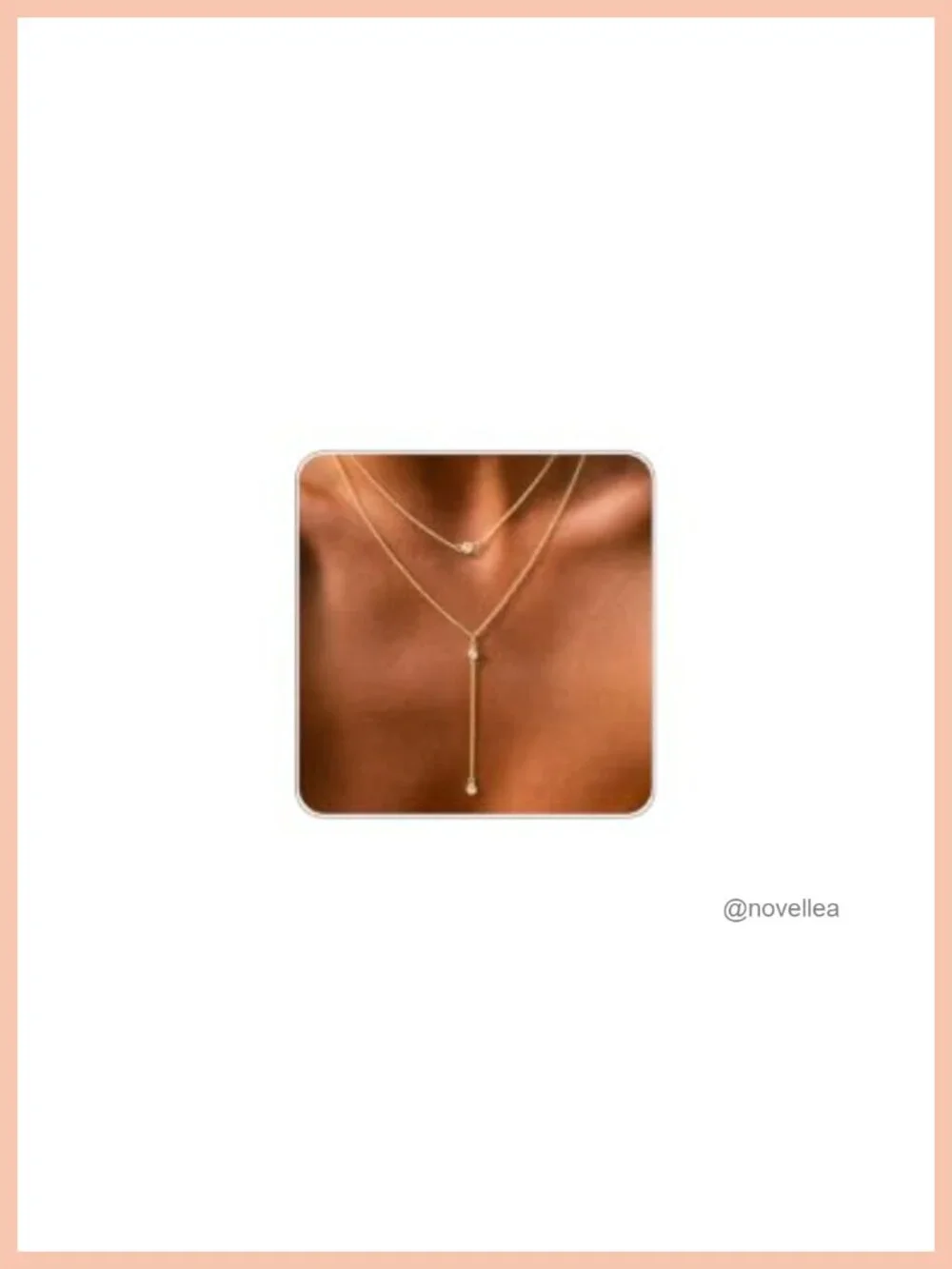 14K Gold Plated Layered Necklace Set - Dainty Lariat Y Necklace with Circle,